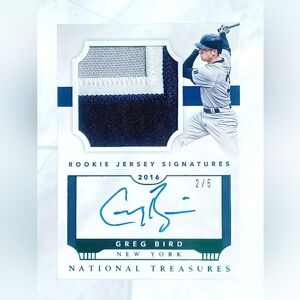 Greg Bird Autograph Rookie Game Worn Short Print /5